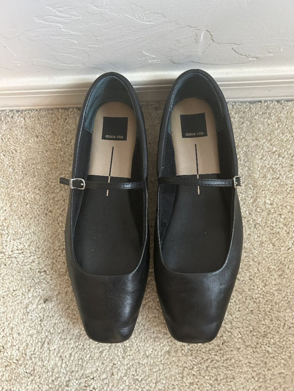 Reyes Ballet Flats Black Leather